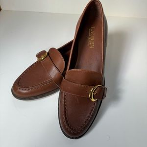 Lauren Ralph Lauren Babbi Leather Loafer Slip On Shoes Women’s 7.5 Brown NWOT